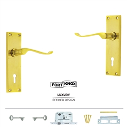 M5G11 - 2 Lever Lockset 6" Solid Brass -M5G11_o_T